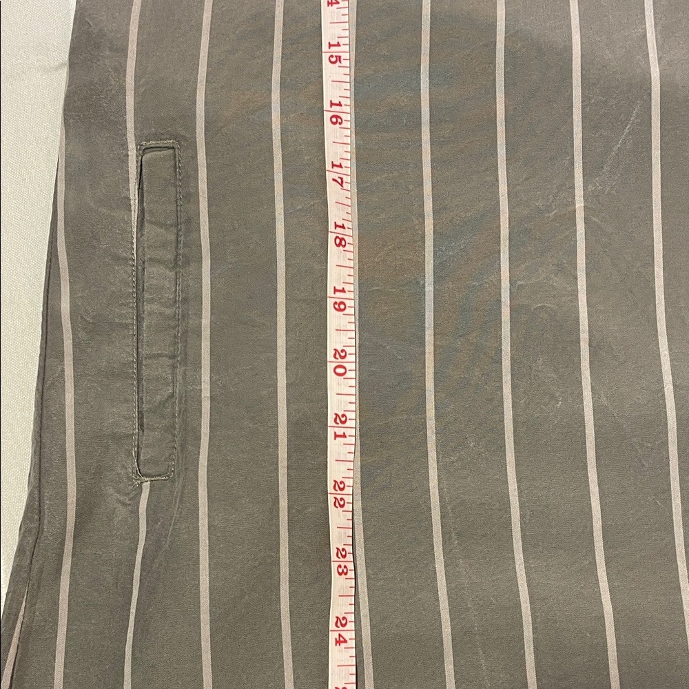 100% Tencel Blue Rain Gray Striped Mini Dress - Picture 11 of 11